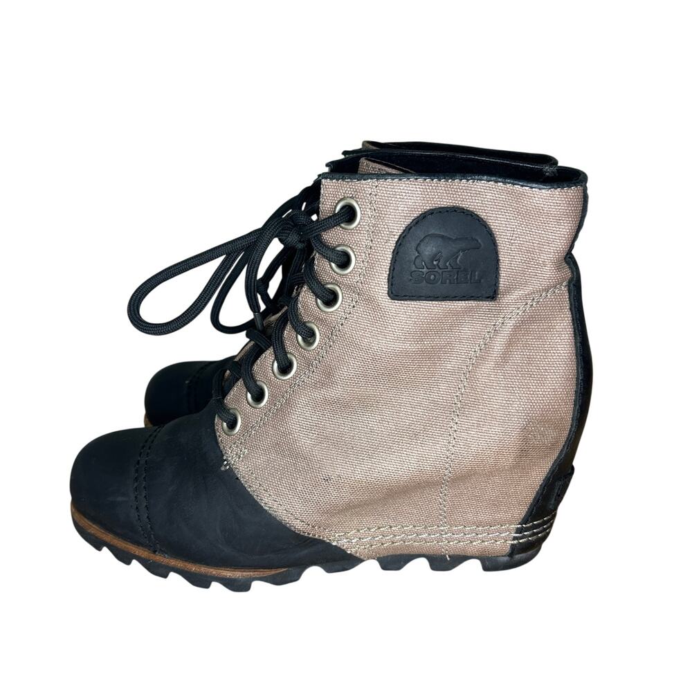 Sorel 1964 Premium PDX 2 Brown Black Leather Wedge Bootie Womens 8.5 Gorpcore - Picture 4 of 8